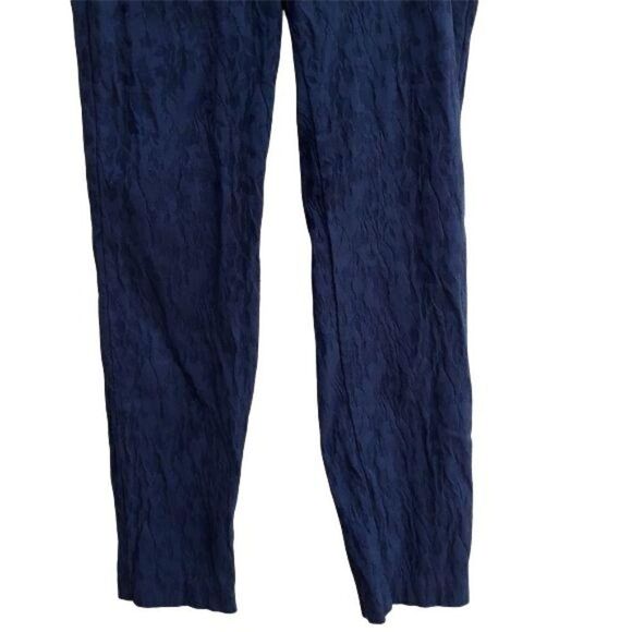 Van Heusen Stretch Extensible Pants Texture Embossed Stretch Cigarette Blk Sz 8S - Picture 8 of 12
